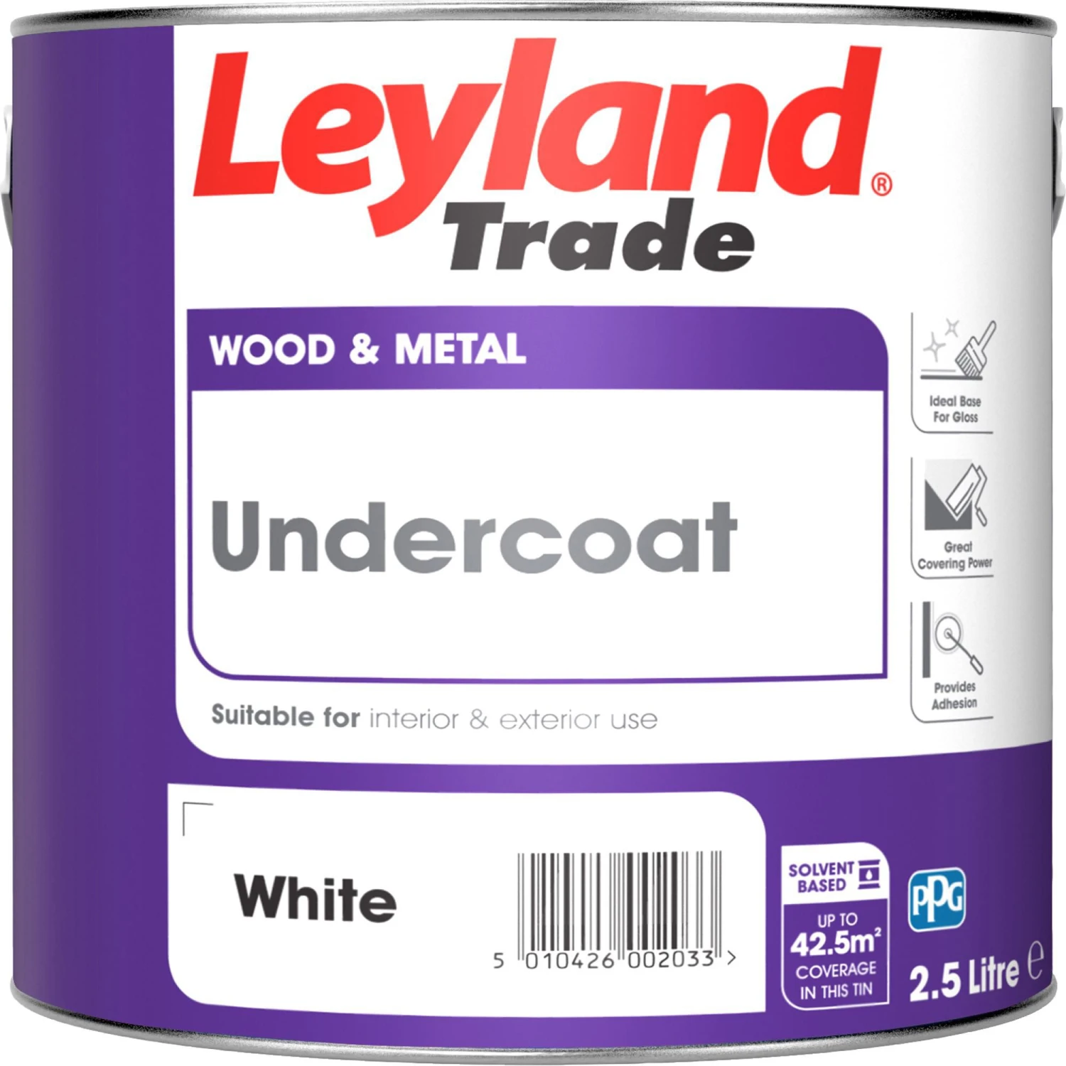 Leyland Trade White Metal & wood Primer & undercoat, 2.5L Leyland Trade White Metal & Wood Primer & Undercoat, 2.5L -Home Paint Store leyland trade white metal wood primer undercoat 2 5l5010426773117 02c bq