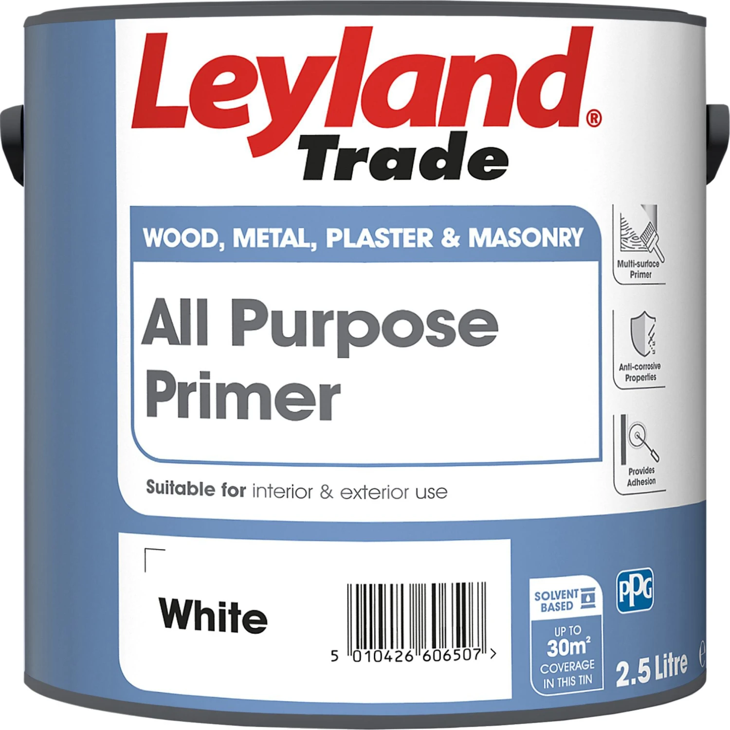 Leyland Trade White Multi-surface Primer, 2.5L Leyland Trade White Multi-surface Primer, 2.5L -Home Paint Store leyland trade white multi surface primer 2 5l5010426772967 02c bq