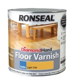 Ronseal Diamond Hard Light Oak Satin Floor Wood Varnish, 2.5L