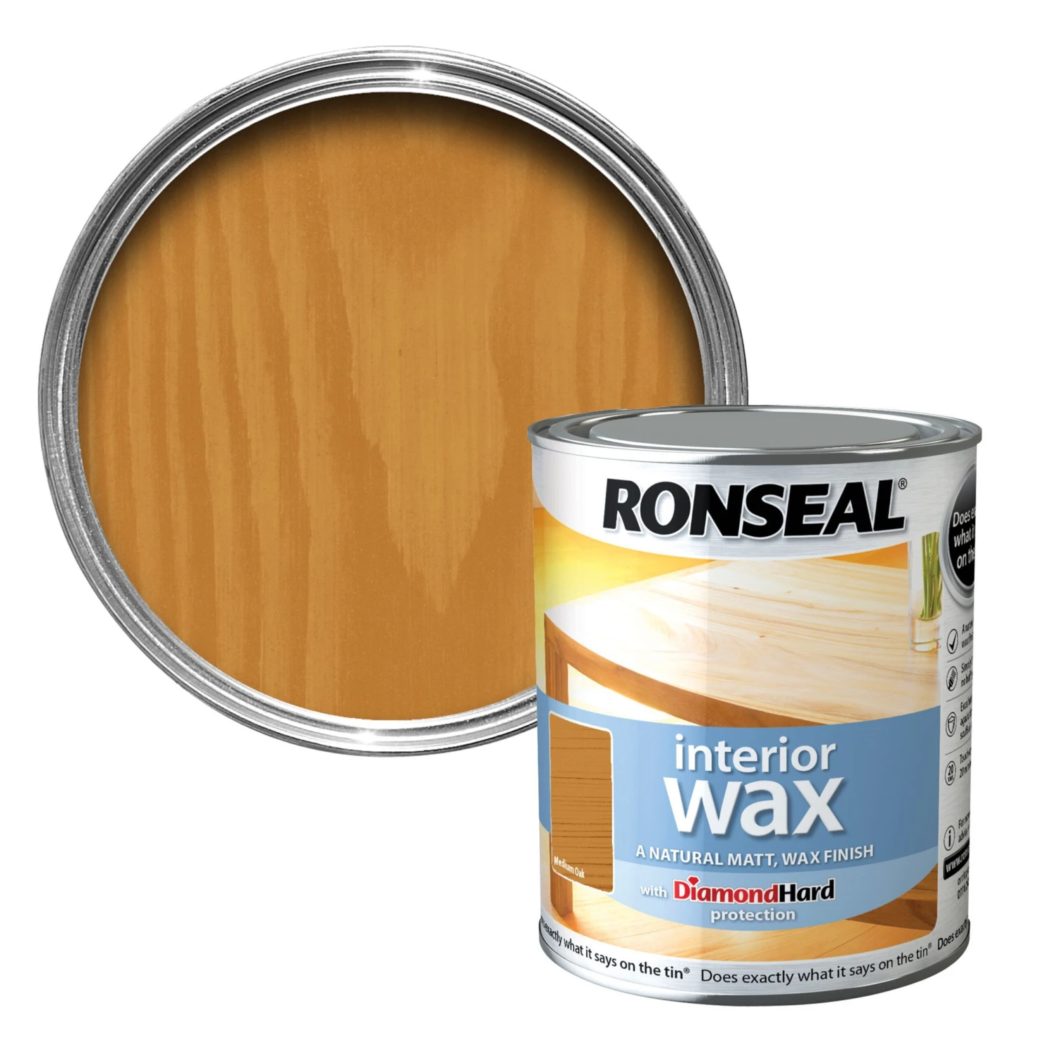 Ronseal Diamond hard Medium oak Matt Wax Wood wax, 0.75L Ronseal Diamond Hard Medium Oak Matt Wax Wood Wax, 0.75L -Home Paint Store ronseal diamond hard medium oak matt wax wood wax 0 75l5010214868803 02c bq scaled