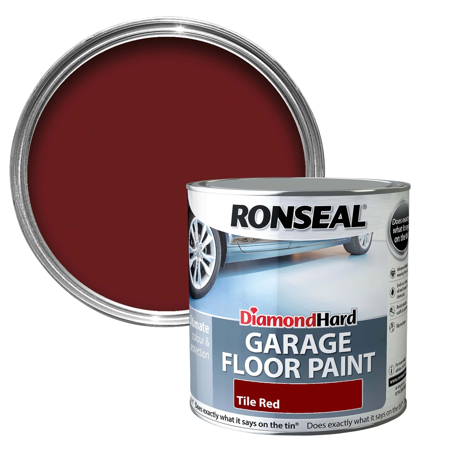 Ronseal Diamond Hard Tile red Satinwood Garage floor paint, 2.5L Ronseal Diamond Hard Tile Red Satinwood Garage Floor Paint, 2.5L -Home Paint Store ronseal diamond hard tile red satinwood garage floor paint 2 5l5010214857623 02c bq scaled