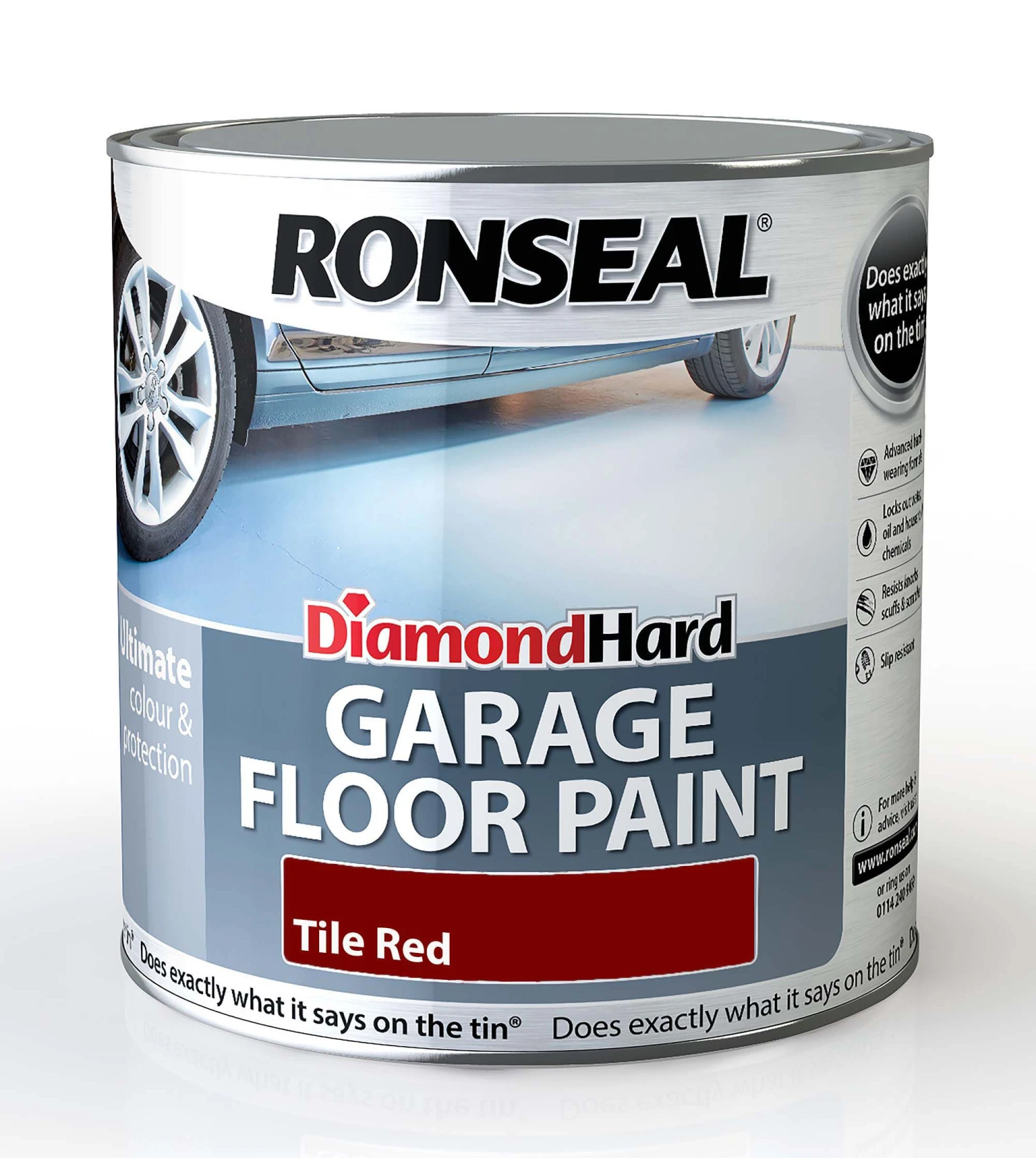 Ronseal Diamond Hard Tile red Satinwood Garage floor paint, 2.5L Ronseal Diamond Hard Tile Red Satinwood Garage Floor Paint, 2.5L -Home Paint Store ronseal diamond hard tile red satinwood garage floor paint 2 5l5010214857623 08c bq