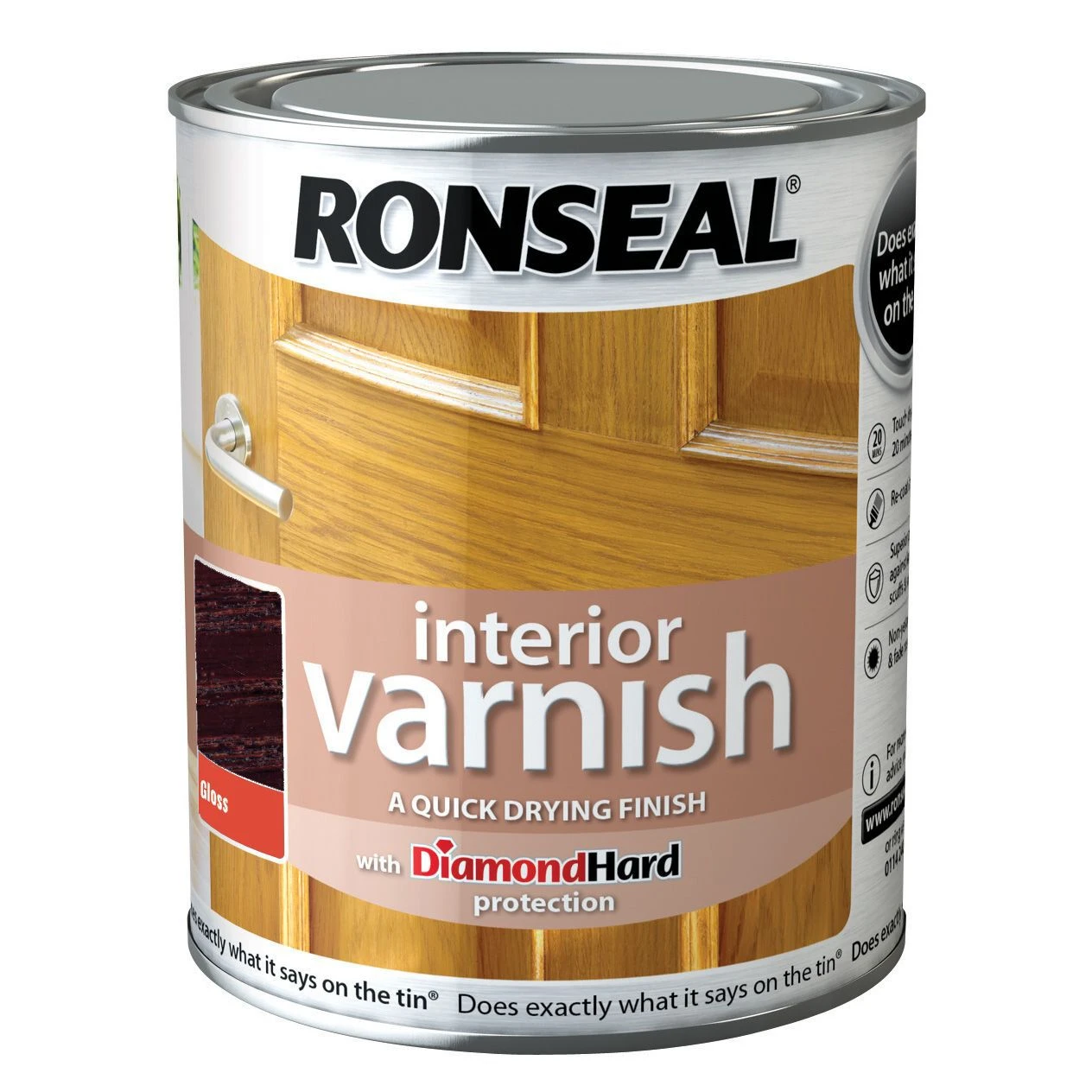 Ronseal Diamond hard Walnut Gloss Wood varnish, 0.75L Ronseal Diamond Hard Walnut Gloss Wood Varnish, 0.75L -Home Paint Store ronseal diamond hard walnut gloss wood varnish 0 75l5010214868537 08c bq