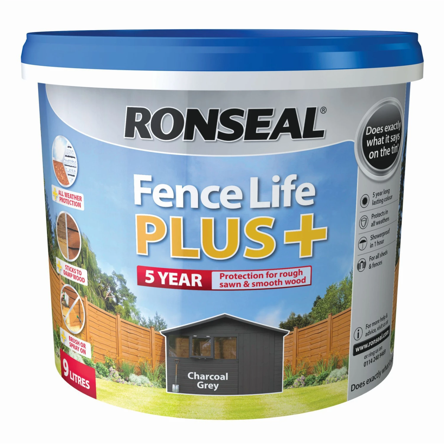 Ronseal Fence Life Plus Charcoal grey Matt Fence & shed Treatment, 9L Ronseal Fence Life Plus Charcoal Grey Matt Fence & Shed Treatment, 9L -Home Paint Store ronseal fence life plus charcoal grey matt fence shed treatment 9l5010214883950 08c bq