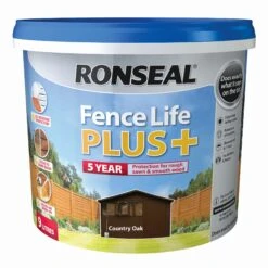 Ronseal Fence Life Plus Country Oak Matt Fence & Shed Treatment, 9L