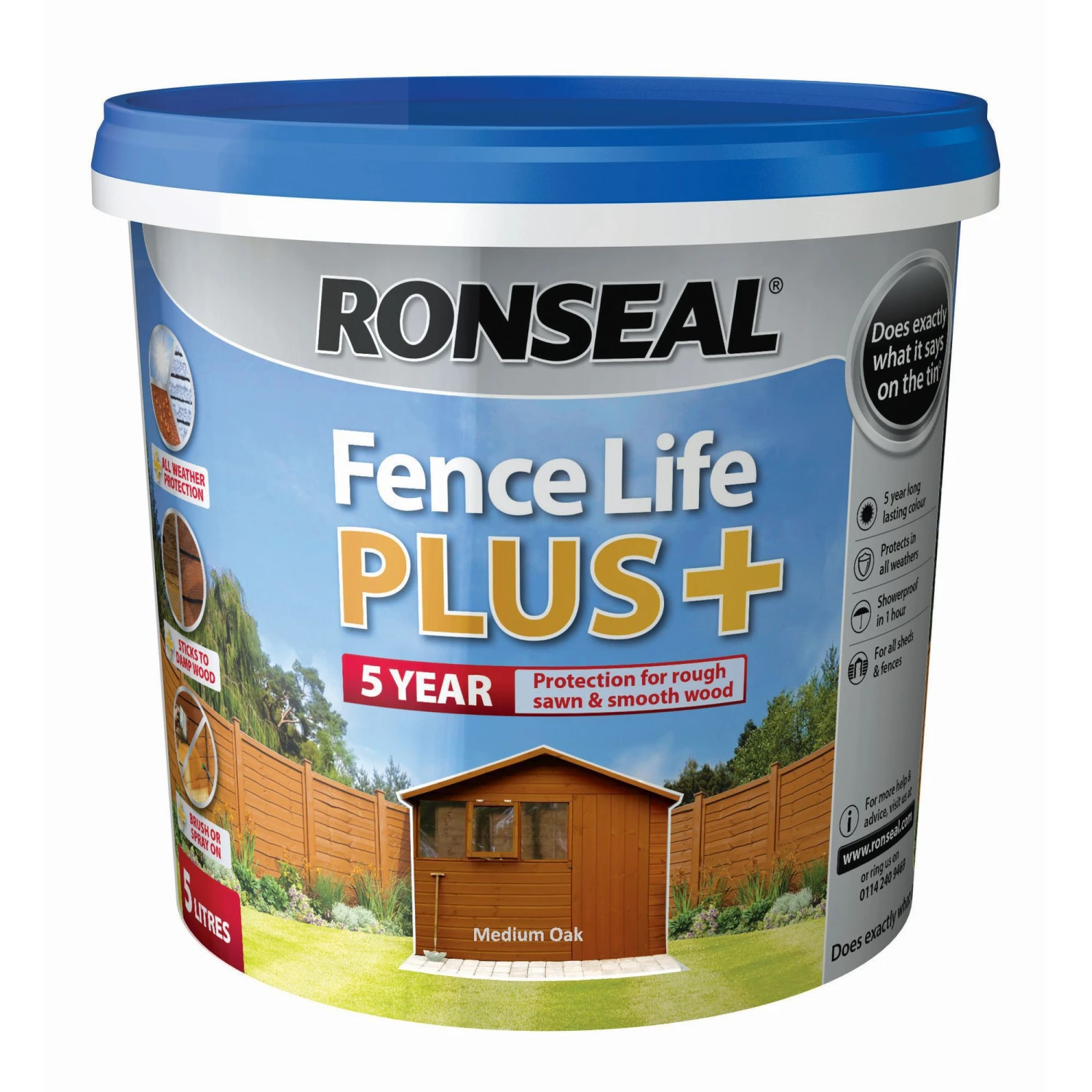 Ronseal Fence Life Plus Medium oak Matt Fence & shed Treatment, 5L Ronseal Fence Life Plus Medium Oak Matt Fence & Shed Treatment, 5L -Home Paint Store ronseal fence life plus medium oak matt fence shed treatment 5l5010214876228 08c bq