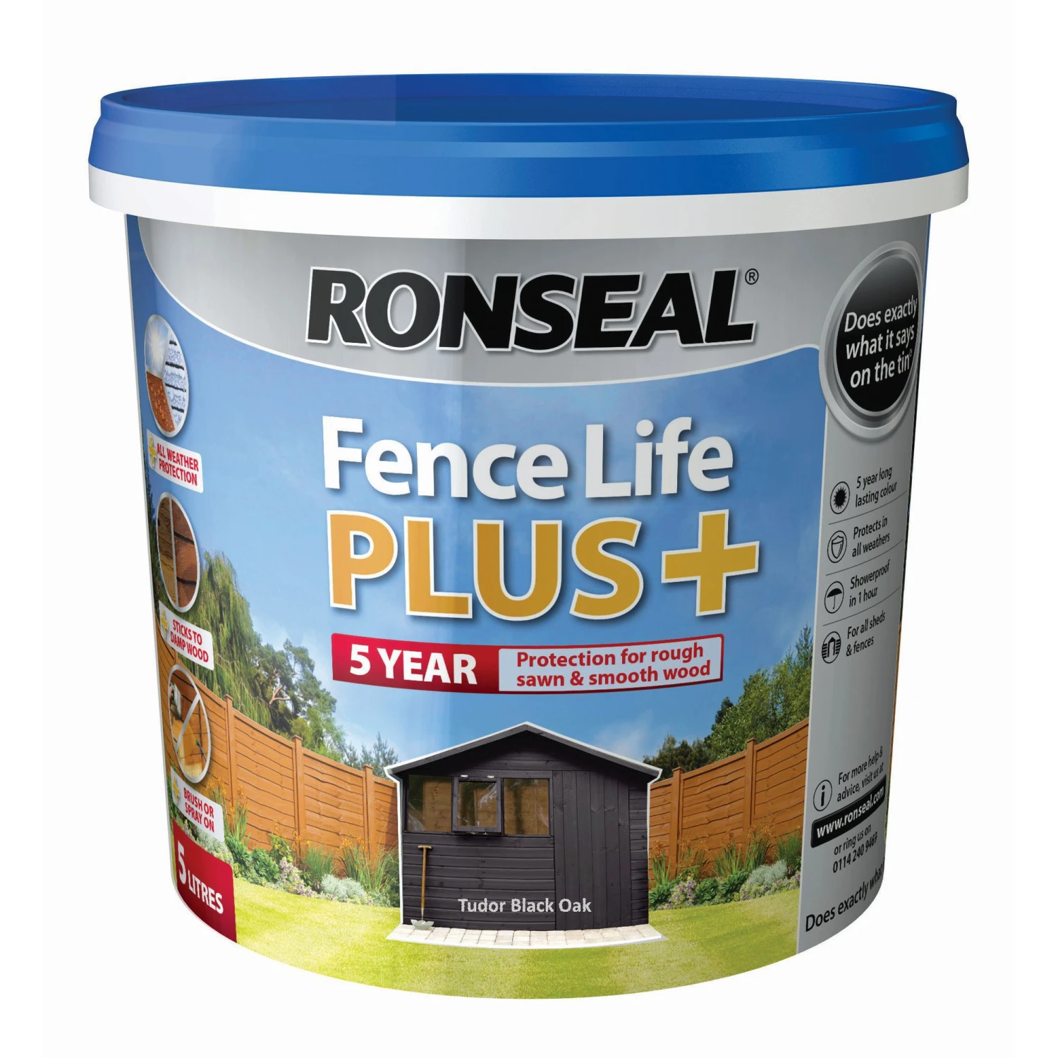 Ronseal Fence Life Plus Tudor black oak Matt Fence & shed Treatment, 5L Ronseal Fence Life Plus Tudor Black Oak Matt Fence & Shed Treatment, 5L -Home Paint Store ronseal fence life plus tudor black oak matt fence shed treatment 5l5010214876303 08c bq