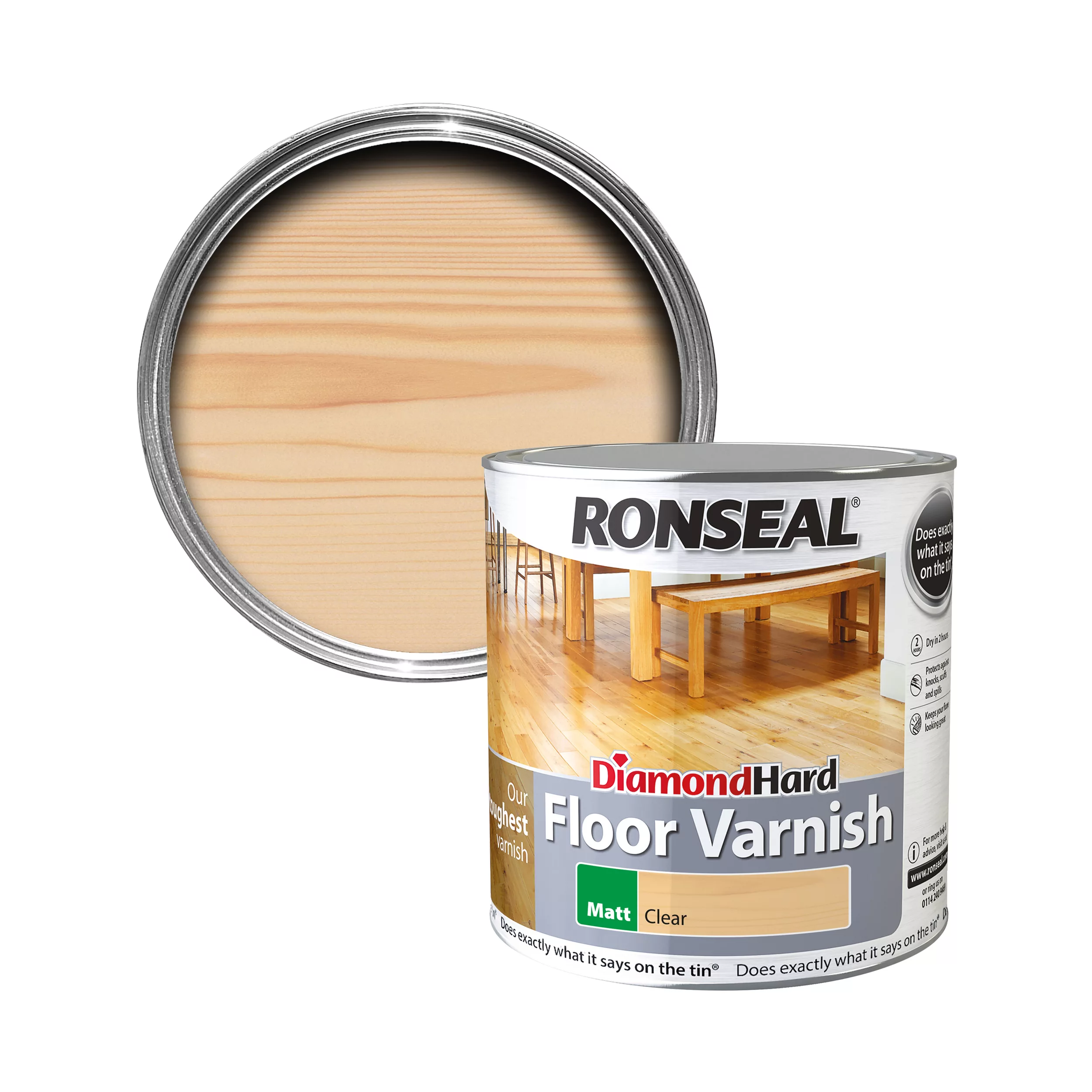Ronseal Interior Clear Matt Varnish, 2.5L Ronseal Interior Clear Matt Varnish, 2.5L -Home Paint Store ronseal interior clear matt varnish 2 5l5010214875399 02c bq