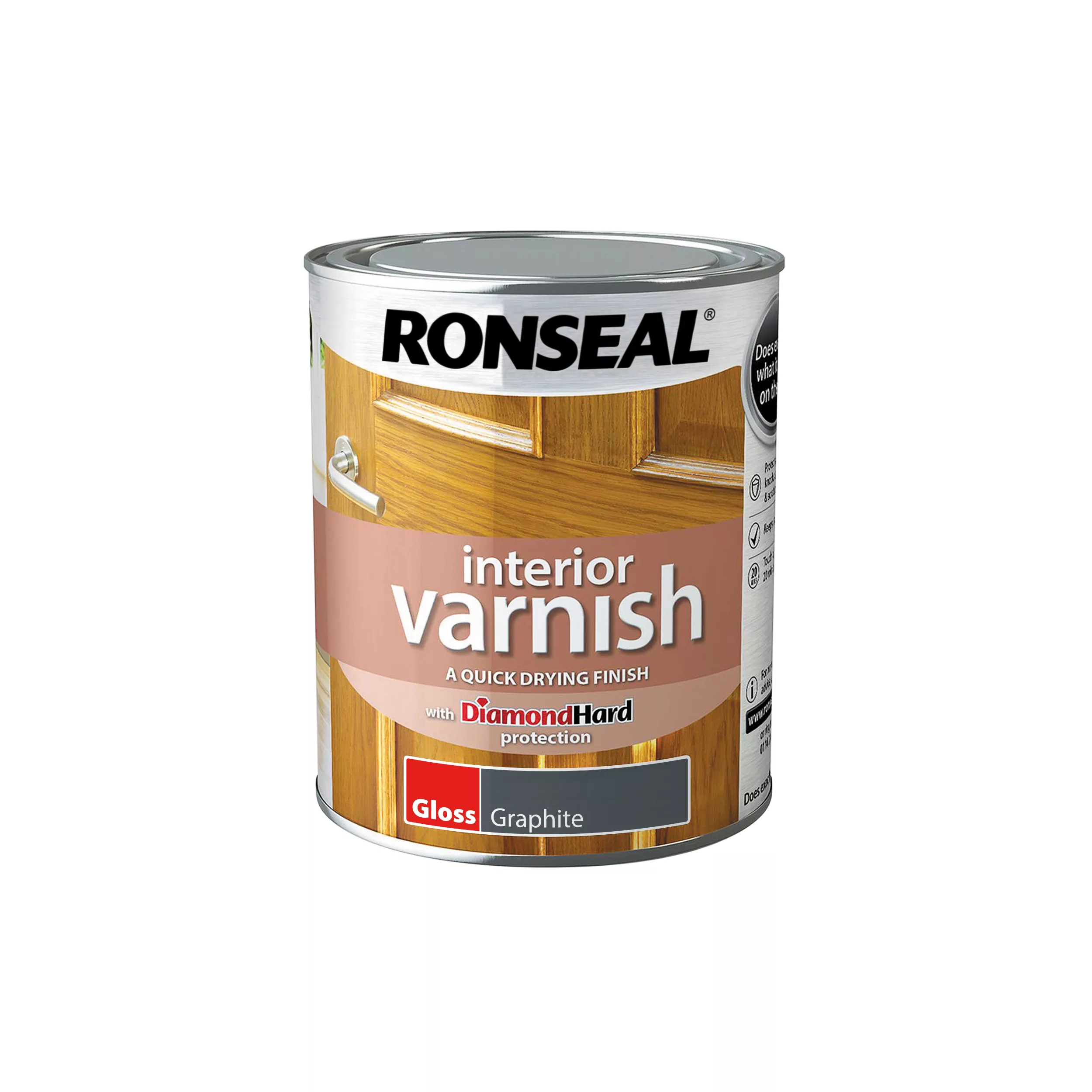 Ronseal Interior Graphite Gloss Varnish, 750ml Ronseal Interior Graphite Gloss Varnish, 750ml -Home Paint Store ronseal interior graphite gloss varnish 750ml5010214894246 08c bq