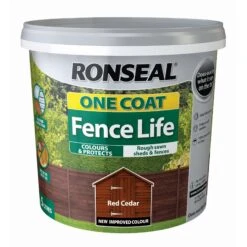 Ronseal One Coat Fence Life Red Cedar Matt Fence & Shed Treatment, 5L