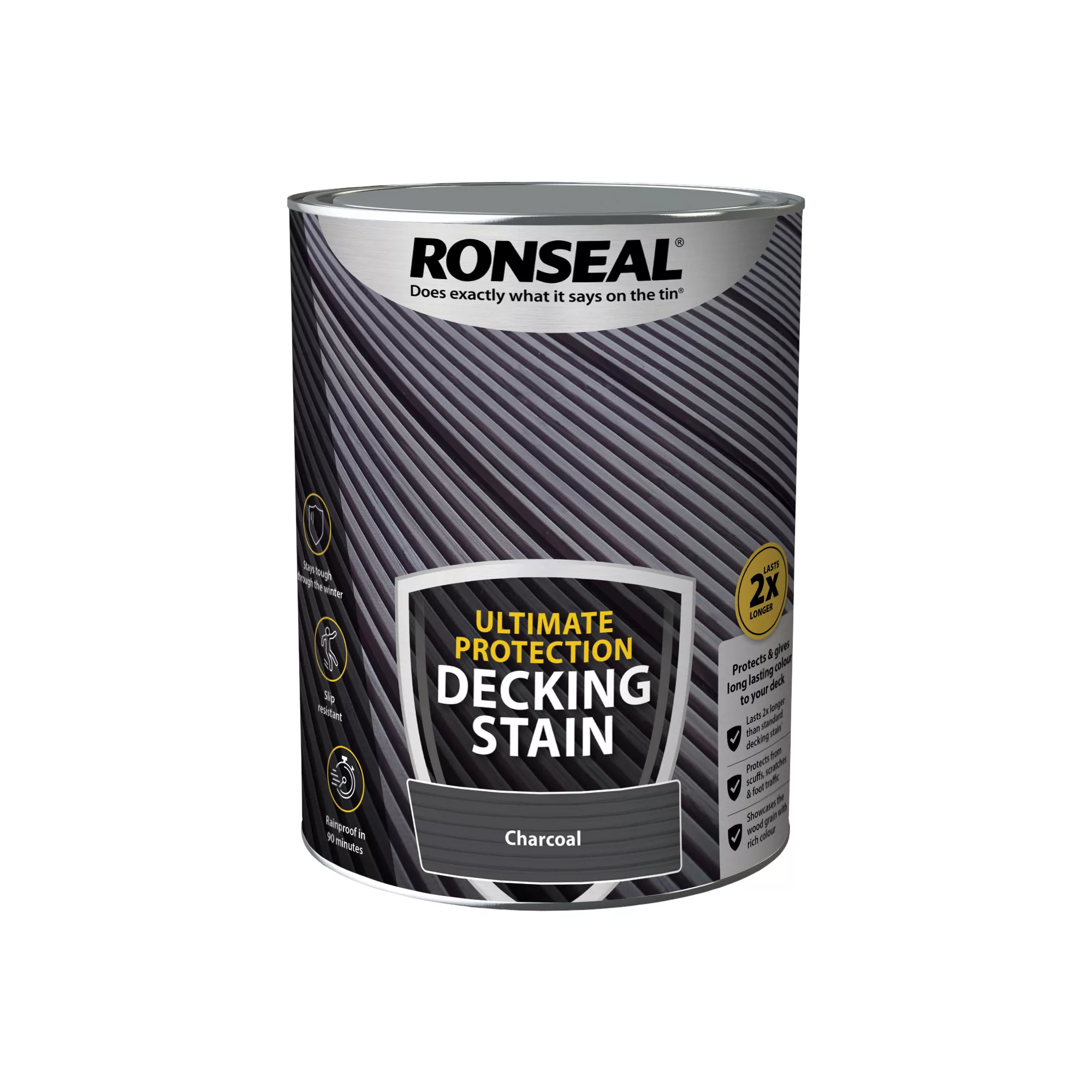 Ronseal Ultimate protection Charcoal Matt Decking Wood stain, 5L Ronseal Ultimate Protection Charcoal Matt Decking Wood Stain, 5L -Home Paint Store ronseal ultimate protection charcoal matt decking wood stain 5l5010214891092 08c bq