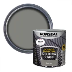 Ronseal Ultimate Protection Stone Grey Matt Decking Wood Stain, 2.5L