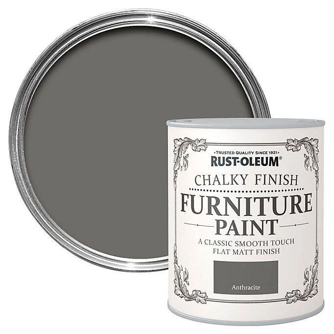 Rust-Oleum Anthracite Chalky effect Matt Furniture paint, 750ml Rust-Oleum Anthracite Chalky Effect Matt Furniture Paint, 750ml -Home Paint Store rust oleum anthracite chalky effect matt furniture paint 750ml5013296031325 02c BQ