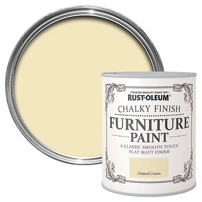 Rust-Oleum Clotted cream Chalky effect Matt Furniture paint, 750ml Rust-Oleum Clotted Cream Chalky Effect Matt Furniture Paint, 750ml -Home Paint Store rust oleum clotted cream chalky effect matt furniture paint 750ml5013296031103 02c BQ