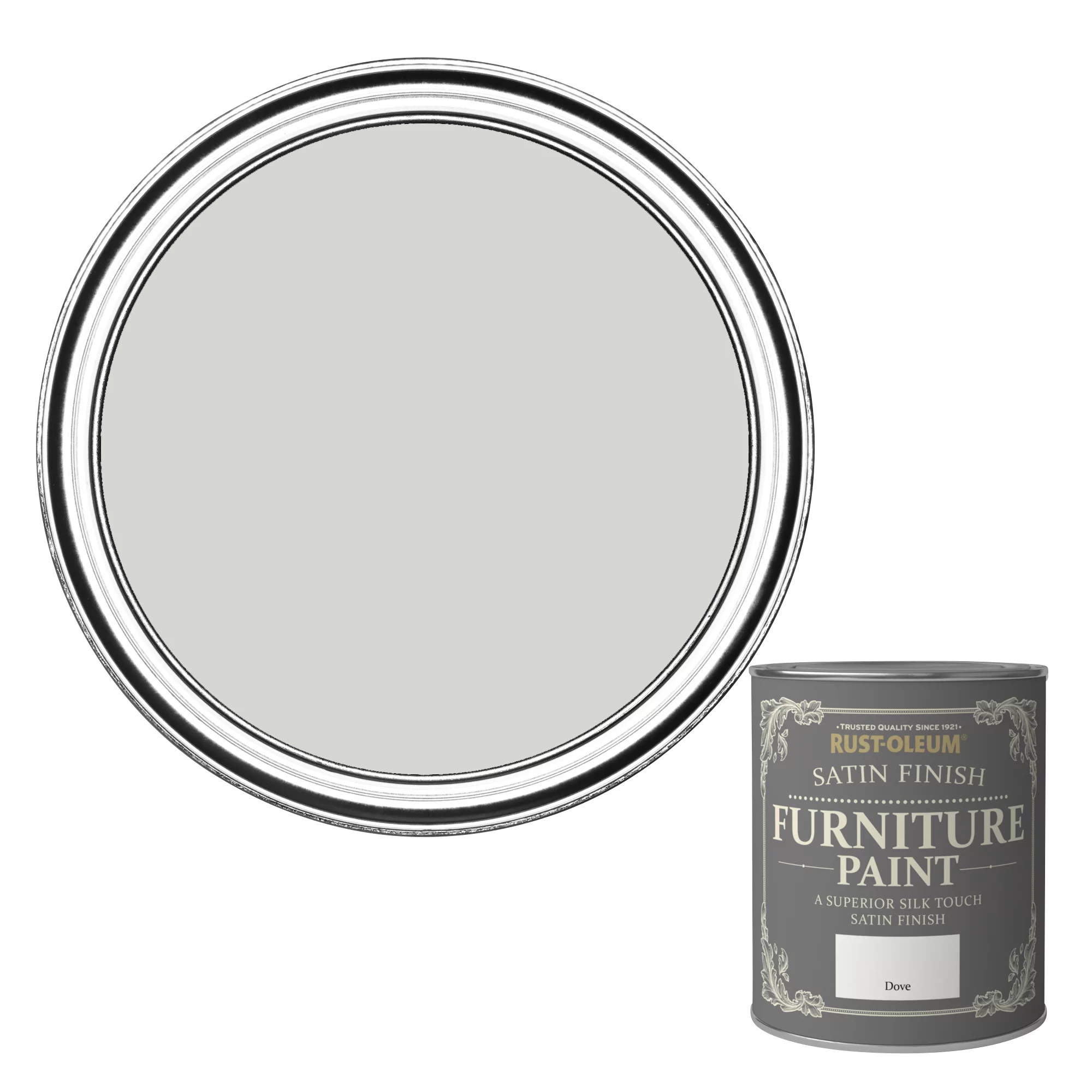 Rust-Oleum Dove Satinwood Furniture paint, 750ml Rust-Oleum Dove Satinwood Furniture Paint, 750ml -Home Paint Store rust oleum dove satinwood furniture paint 750ml5013296037303 02c bq