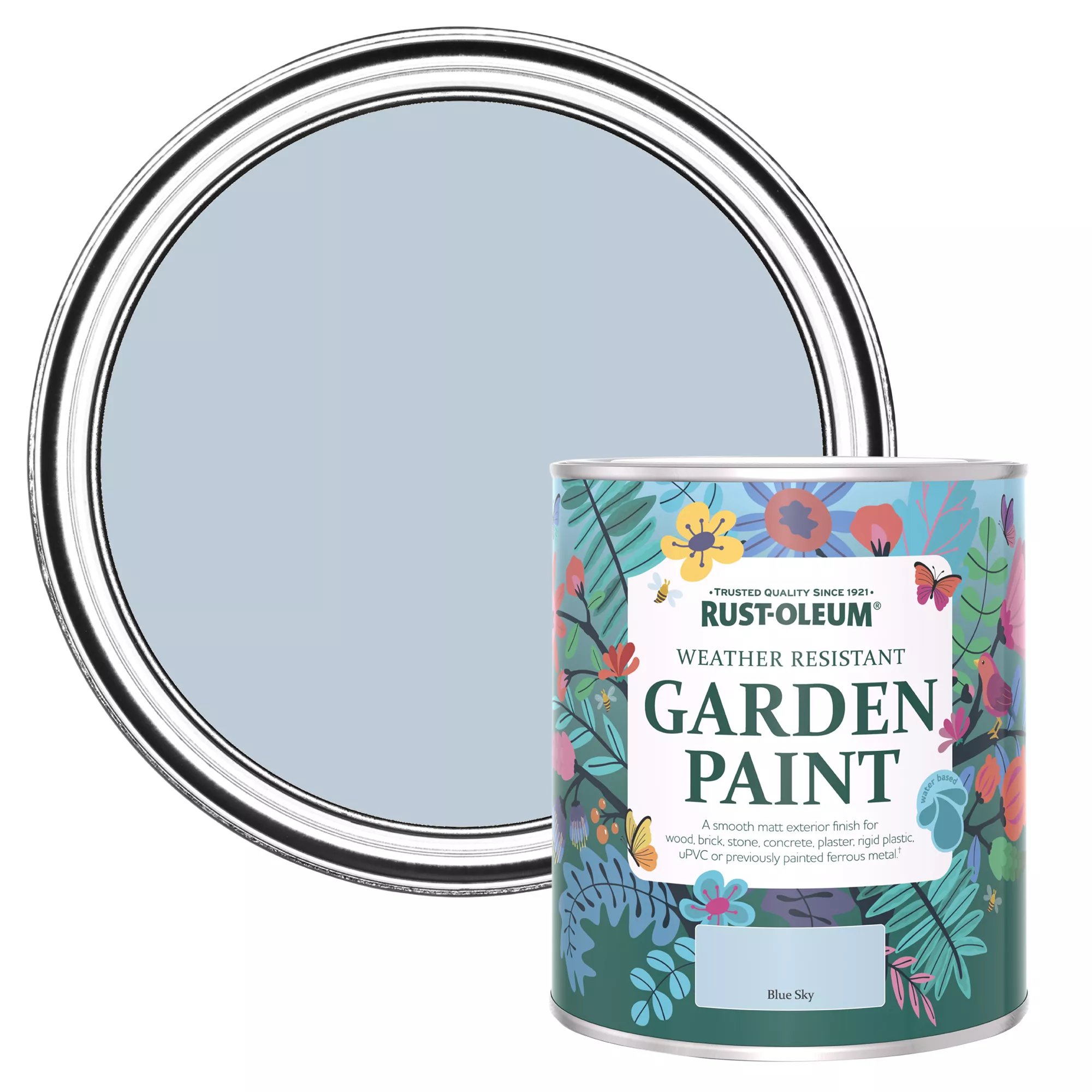 Rust-Oleum Garden Paint Blue Sky Matt Multi-surface Garden Paint, 750ml Tin Rust-Oleum Garden Paint Blue Sky Matt Multi-surface Garden Paint, 750ml Tin -Home Paint Store rust oleum garden paint blue sky matt multi surface garden paint 750ml tin5013296131742 02c bq