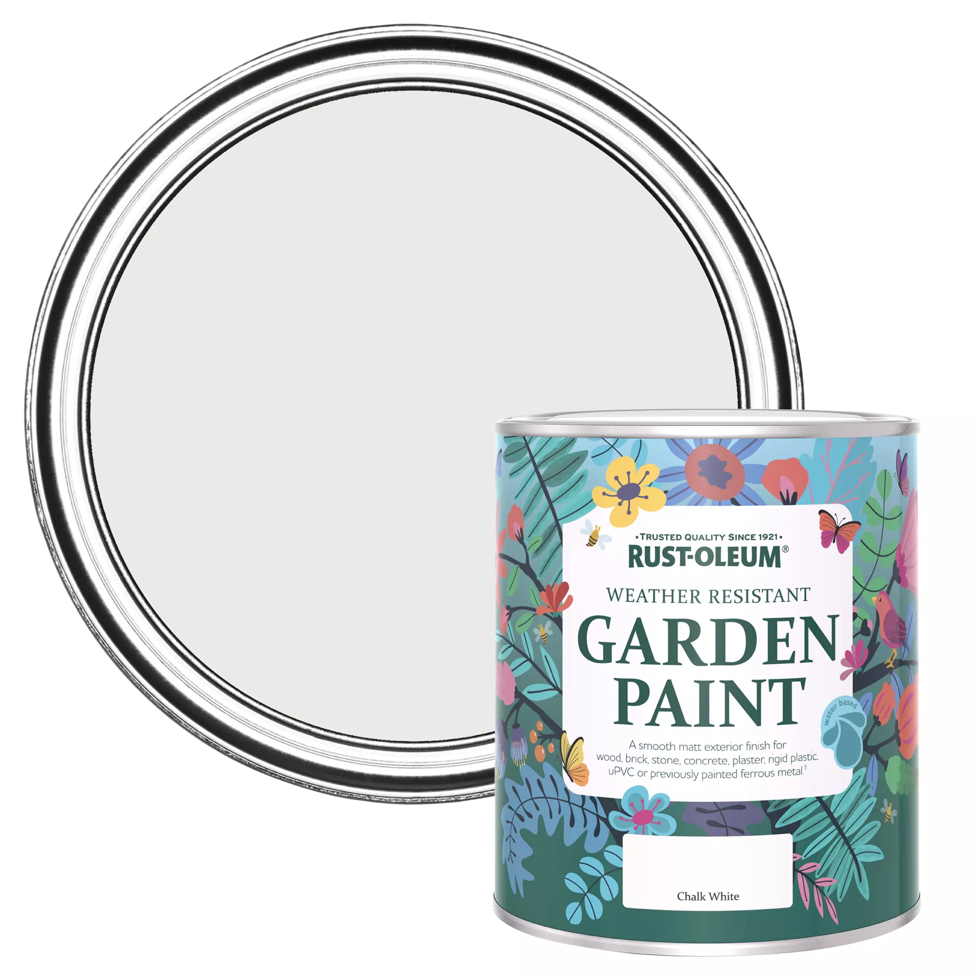 Rust-Oleum Garden Paint Chalk White Matt Multi-surface Garden Paint, 750ml Tin Rust-Oleum Garden Paint Chalk White Matt Multi-surface Garden Paint, 750ml Tin -Home Paint Store rust oleum garden paint chalk white matt multi surface garden paint 750ml tin5013296131650 02c bq
