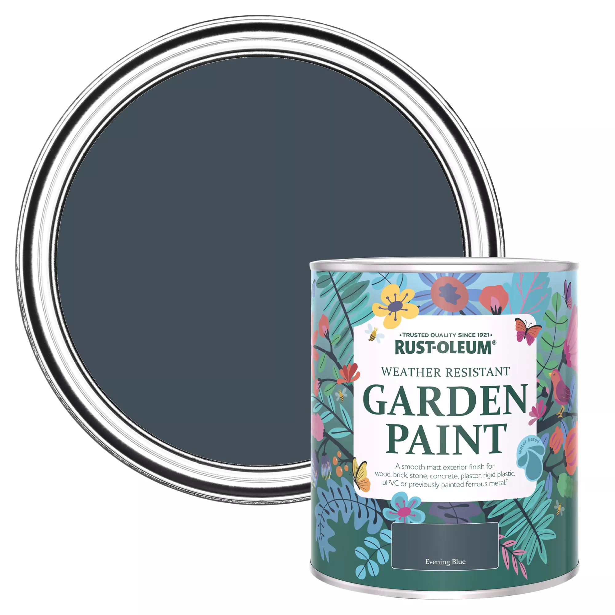 Rust-Oleum Garden Paint Evening Blue Matt Multi-surface Garden Paint, 750ml Tin Rust-Oleum Garden Paint Evening Blue Matt Multi-surface Garden Paint, 750ml Tin -Home Paint Store rust oleum garden paint evening blue matt multi surface garden paint 750ml tin5013296131728 02c bq