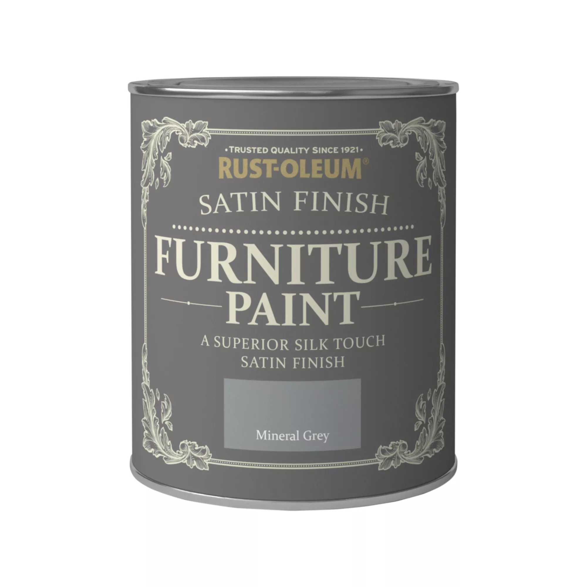 Rust-Oleum Mineral grey Satinwood Furniture paint, 750ml Rust-Oleum Mineral Grey Satinwood Furniture Paint, 750ml -Home Paint Store rust oleum mineral grey satinwood furniture paint 750ml5013296037310 08c bq