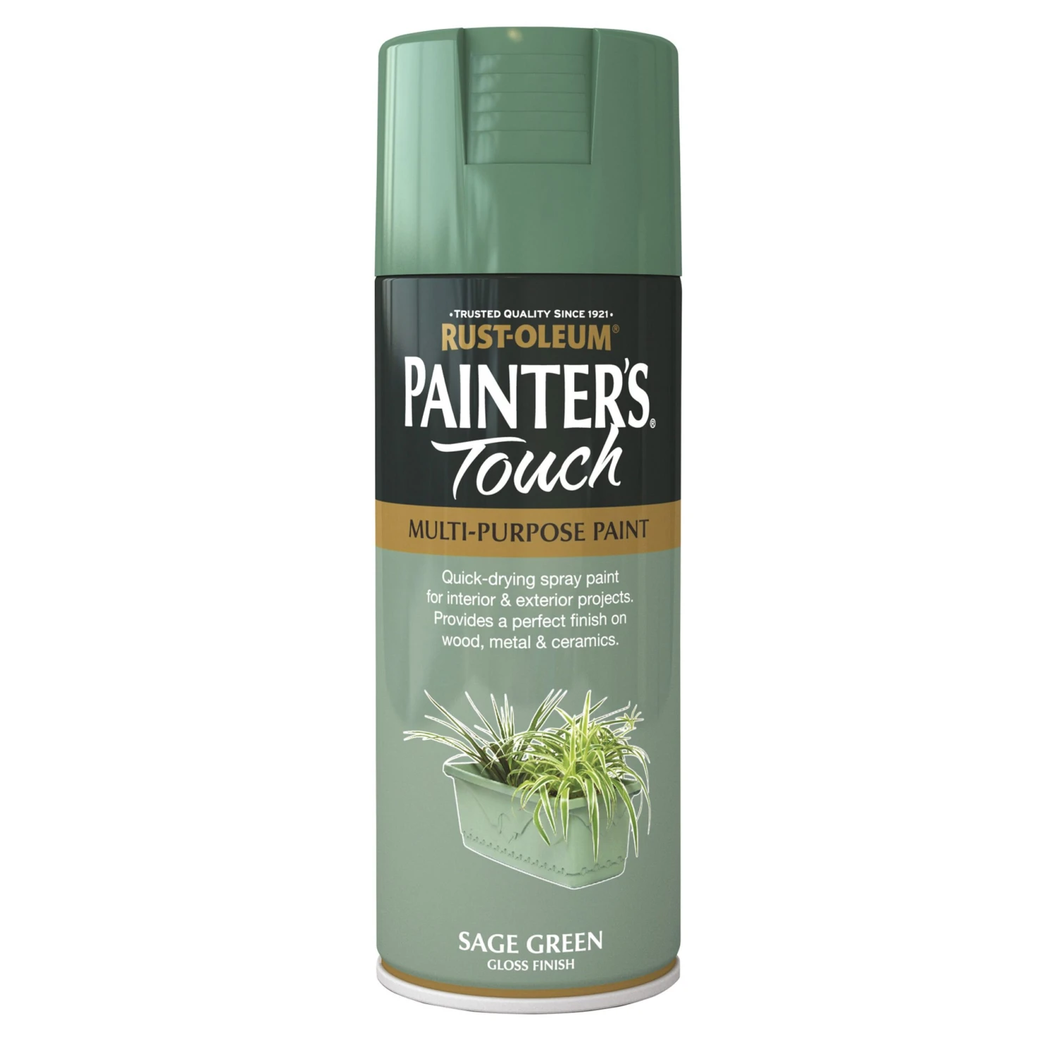 Rust-Oleum Painter's touch Sage green Gloss Multi-surface Decorative spray paint, 400ml Rust-Oleum Painter's Touch Sage Green Gloss Multi-surface Decorative Spray Paint, 400ml -Home Paint Store rust oleum painter s touch sage green gloss multi surface decorative spray paint 400ml5013296950275 08c bq scaled