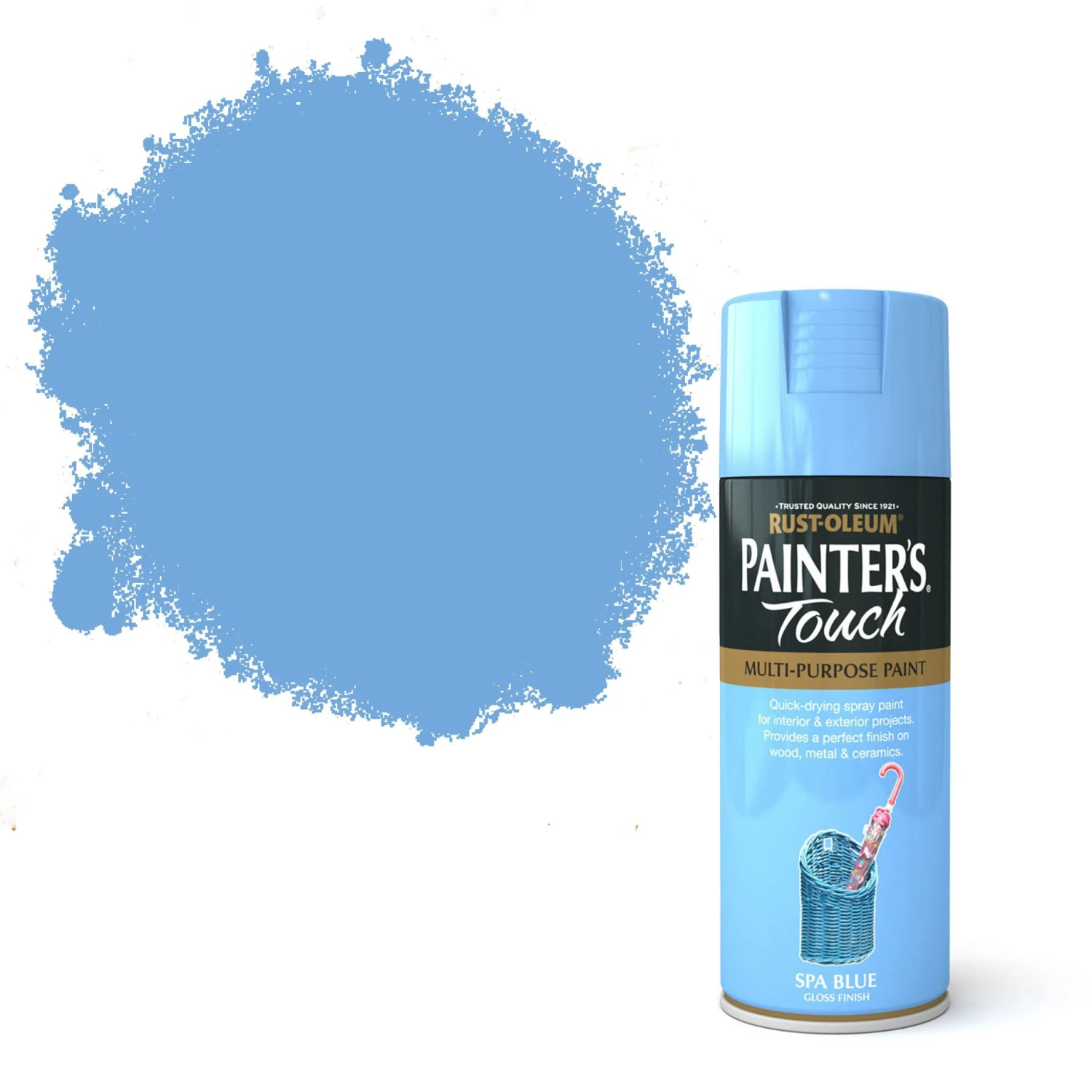 Rust-Oleum Painter's touch Spa blue Gloss Multi-surface Decorative spray paint, 400ml Rust-Oleum Painter's Touch Spa Blue Gloss Multi-surface Decorative Spray Paint, 400ml -Home Paint Store rust oleum painter s touch spa blue gloss multi surface decorative spray paint 400ml5013296950299 02c bq scaled