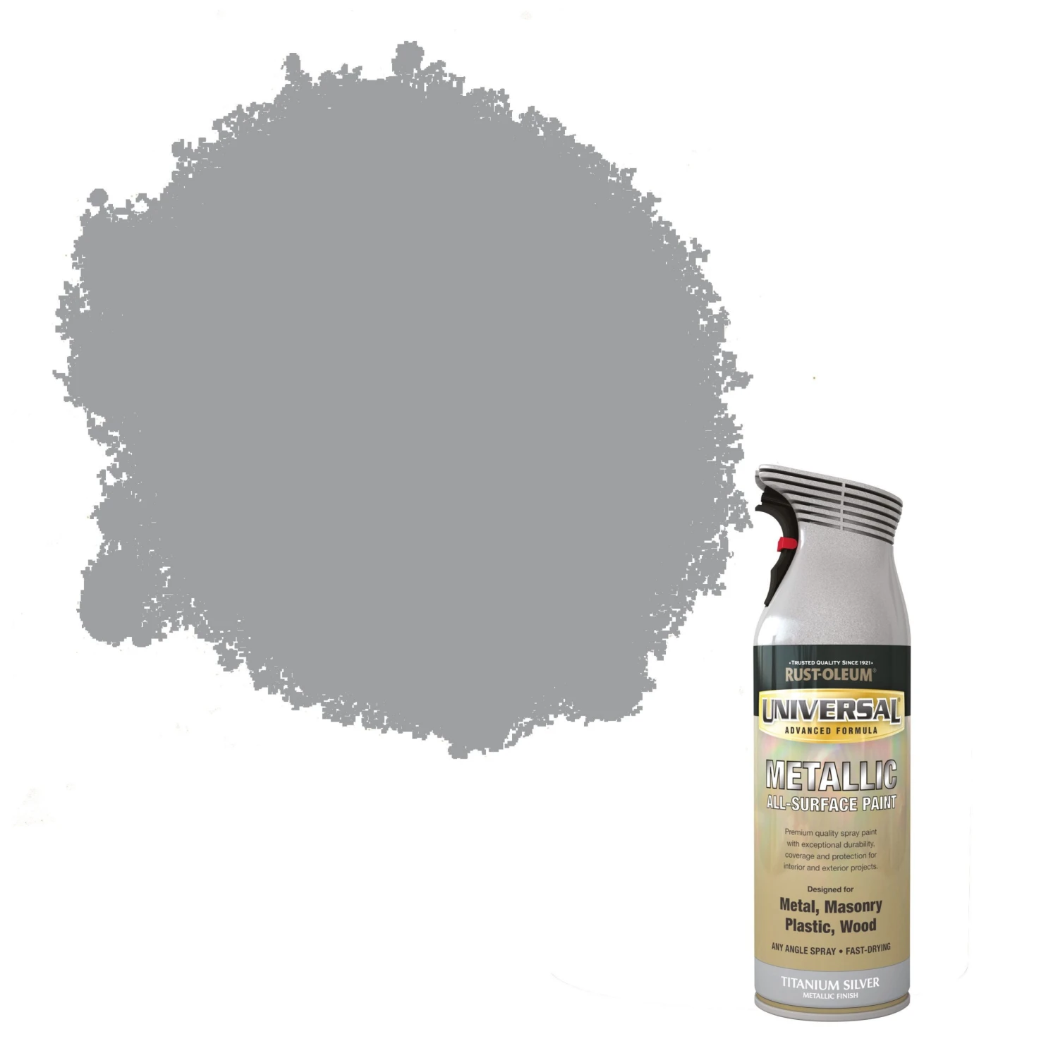 Rust-Oleum Universal Titanium silver effect Multi-surface Spray paint, 400ml Rust-Oleum Universal Titanium Silver Effect Multi-surface Spray Paint, 400ml -Home Paint Store rust oleum universal titanium silver effect multi surface spray paint 400ml5013296950817 02c bq scaled