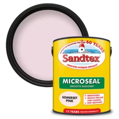 Sandtex Somerset Pink Matt Masonry Paint, 5L Tub