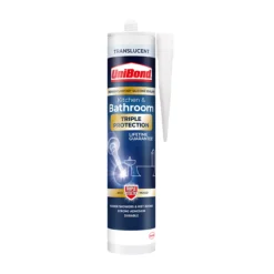 UniBond Triple Protection Translucent Silicone-based Bathroom & Kitchen Sanitary Sealant, 300ml