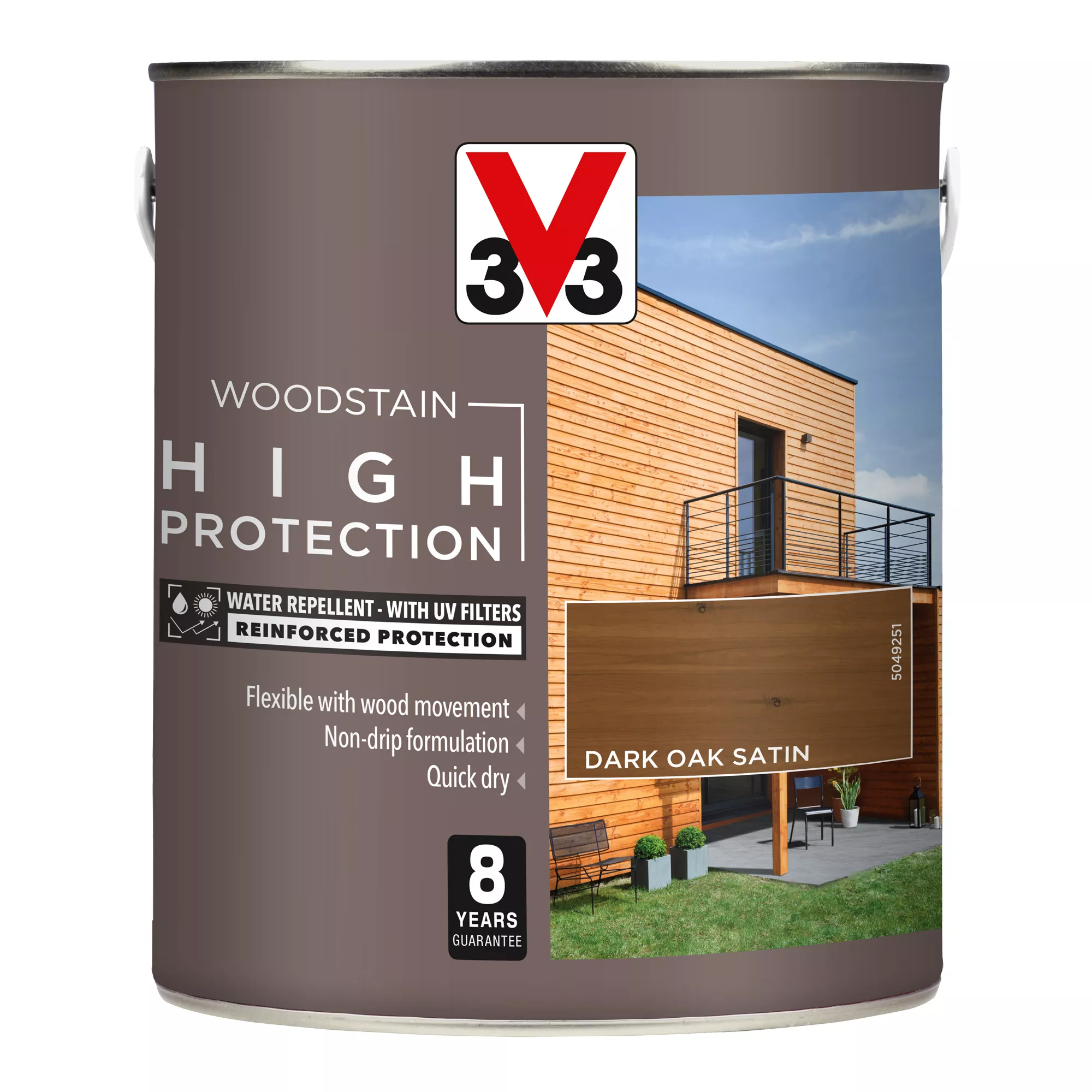 V33 High protection Dark oak Mid sheen Wood stain, 2.5L V33 High Protection Dark Oak Mid Sheen Wood Stain, 2.5L -Home Paint Store v33 high protection dark oak mid sheen wood stain 2 5l3153895144513 08c bq