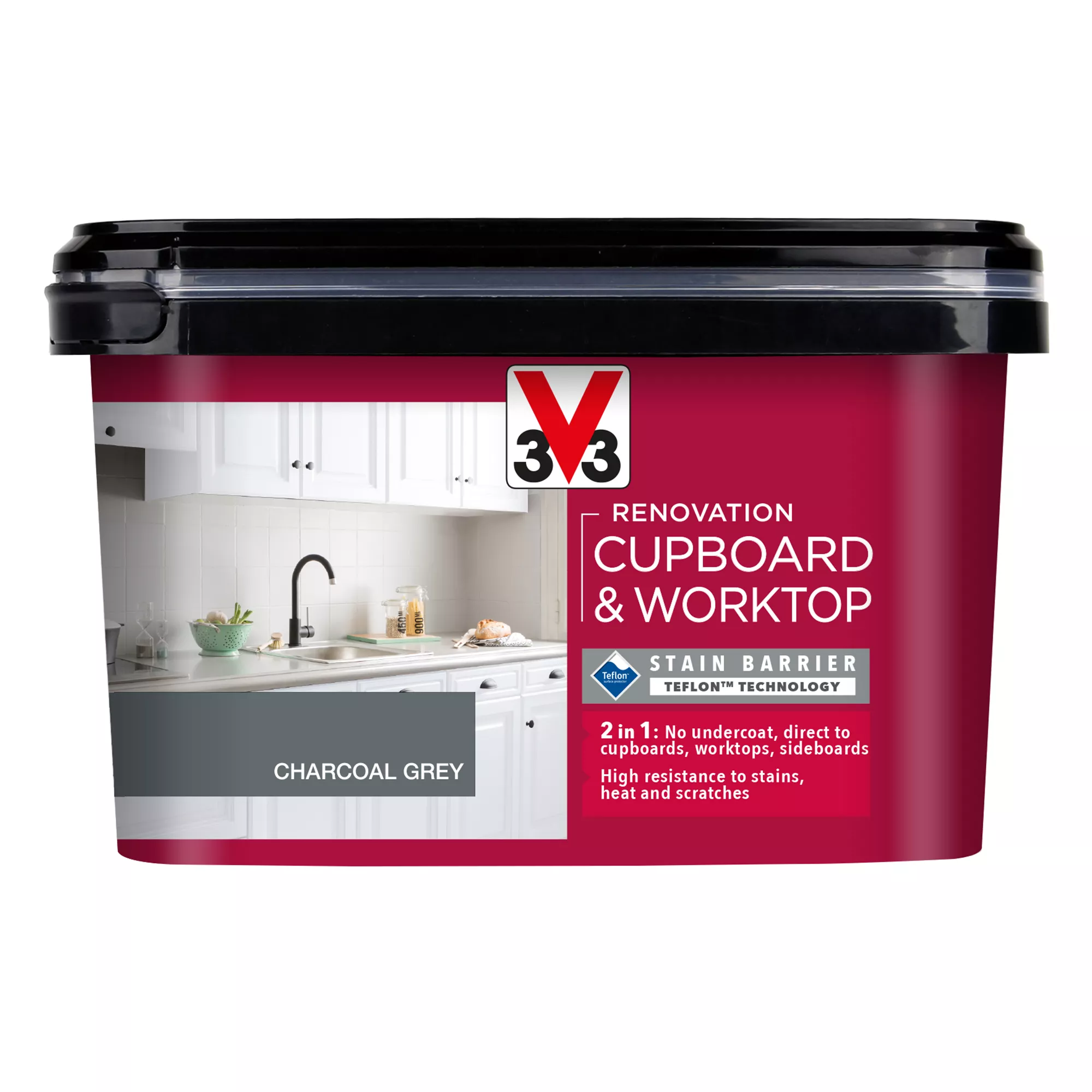 V33 Renovation Charcoal Grey Satinwood Cupboard & cabinet paint, 2L V33 Renovation Charcoal Grey Satinwood Cupboard & Cabinet Paint, 2L -Home Paint Store v33 renovation charcoal grey satinwood cupboard cabinet paint 2l3153895181099 08c bq