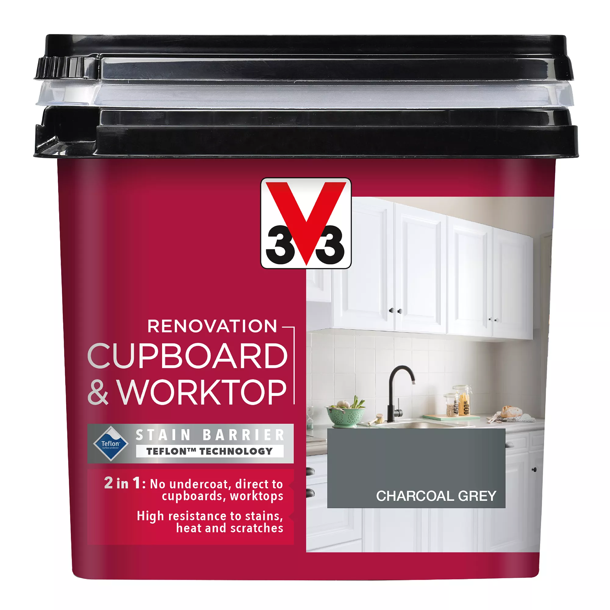 V33 Renovation Charcoal Grey Satinwood Cupboard & cabinet paint, 750ml V33 Renovation Charcoal Grey Satinwood Cupboard & Cabinet Paint, 750ml -Home Paint Store v33 renovation charcoal grey satinwood cupboard cabinet paint 750ml3153895180993 08c bq