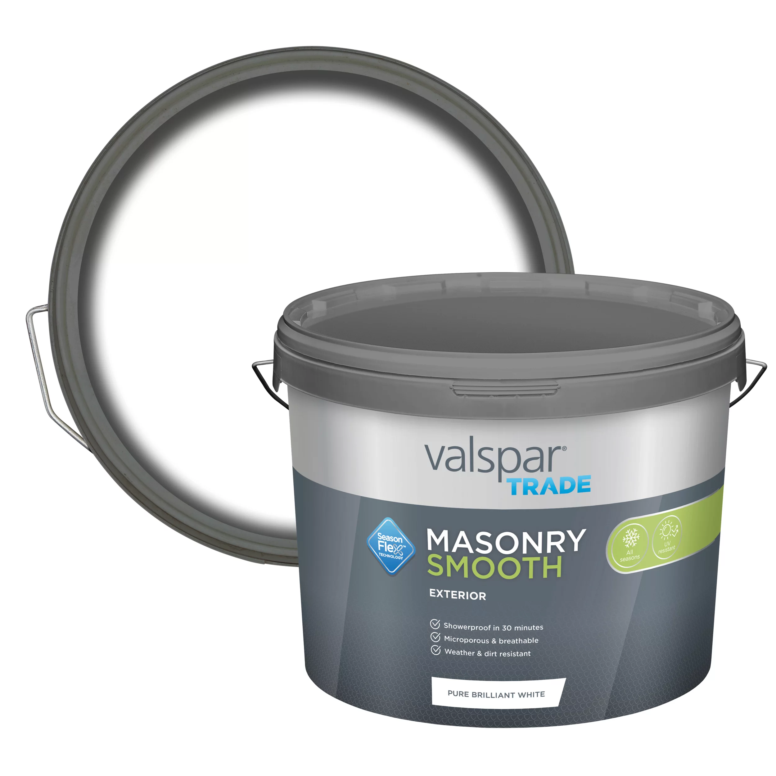 Valspar Trade Exterior Pure Brilliant White Matt Masonry paint, 10L Tub Valspar Trade Exterior Pure Brilliant White Matt Masonry Paint, 10L Tub -Home Paint Store valspar trade exterior pure brilliant white matt masonry paint 10l tub5055018189907 01c bq