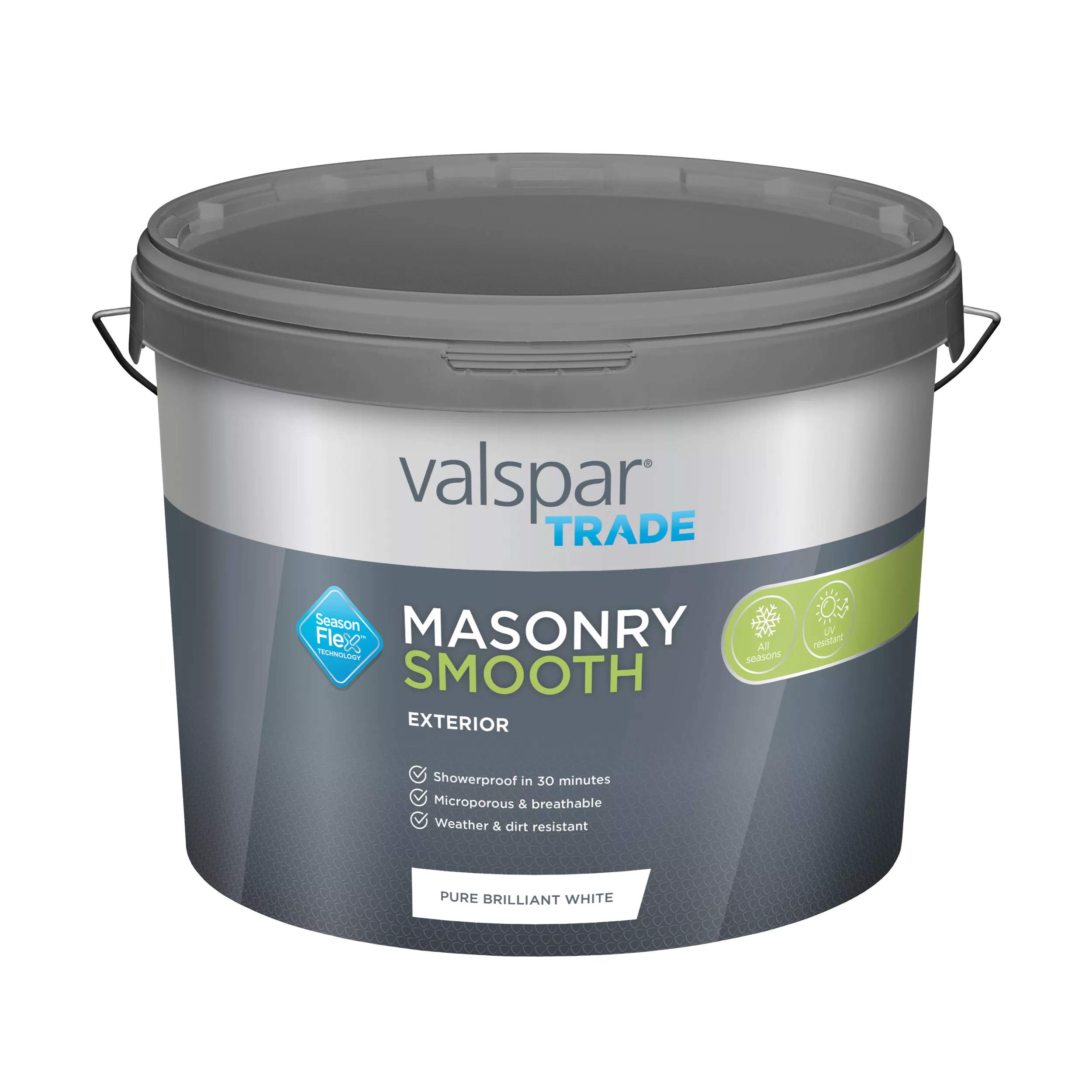 Valspar Trade Exterior Pure Brilliant White Matt Masonry paint, 10L Tub Valspar Trade Exterior Pure Brilliant White Matt Masonry Paint, 10L Tub -Home Paint Store valspar trade exterior pure brilliant white matt masonry paint 10l tub5055018189907 02c bq