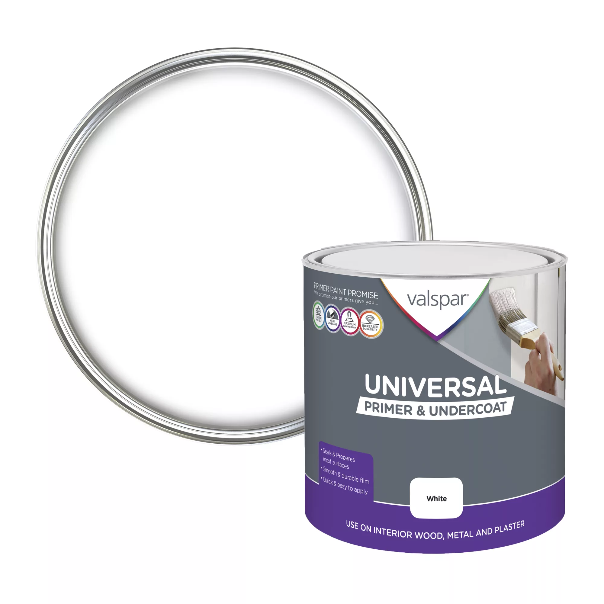 Valspar Universal White Primer & undercoat, 2.5L Valspar Universal White Primer & Undercoat, 2.5L -Home Paint Store valspar universal white primer undercoat 2 5l5055018169398 02c bq
