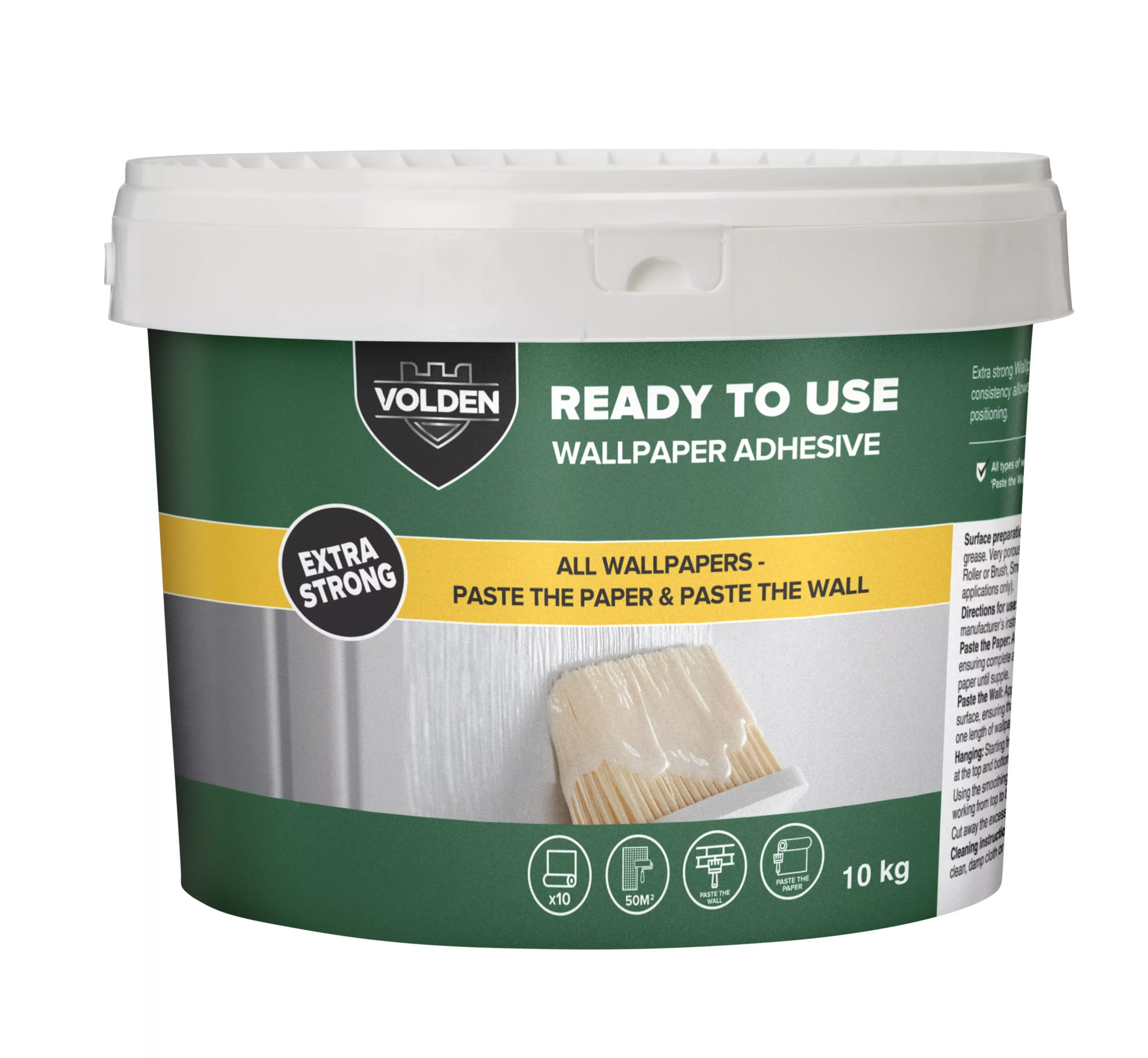 Volden Ready mixed Wallpaper Adhesive 10kg - 10 rolls Volden Ready Mixed Wallpaper Adhesive 10kg - 10 Rolls -Home Paint Store volden ready mixed wallpaper adhesive 10kg 10 rolls5059340614335 02c scaled