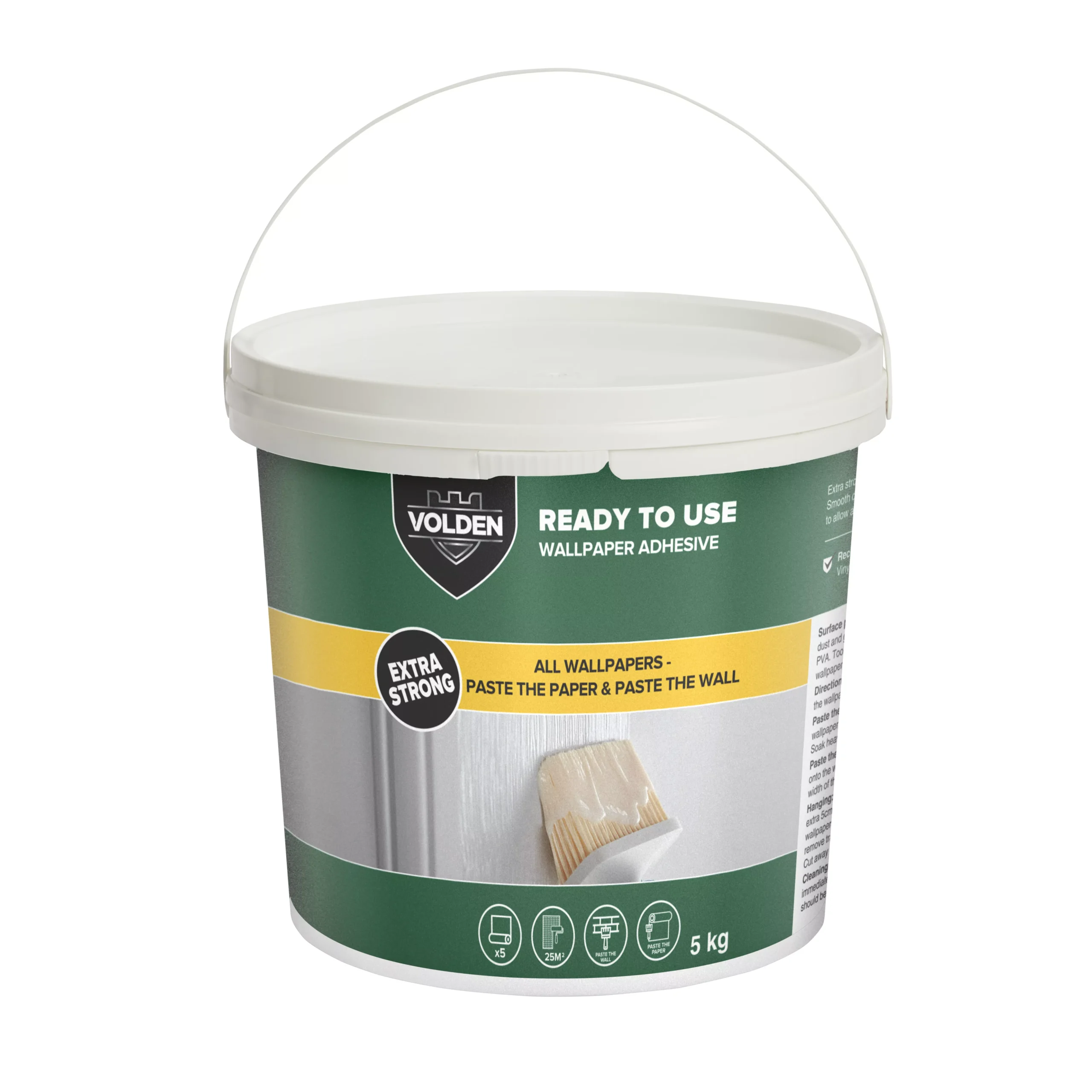 Volden Ready mixed Wallpaper Adhesive 5kg - 5 rolls Volden Ready Mixed Wallpaper Adhesive 5kg - 5 Rolls -Home Paint Store volden ready mixed wallpaper adhesive 5kg 5 rolls5059340614434 02c scaled