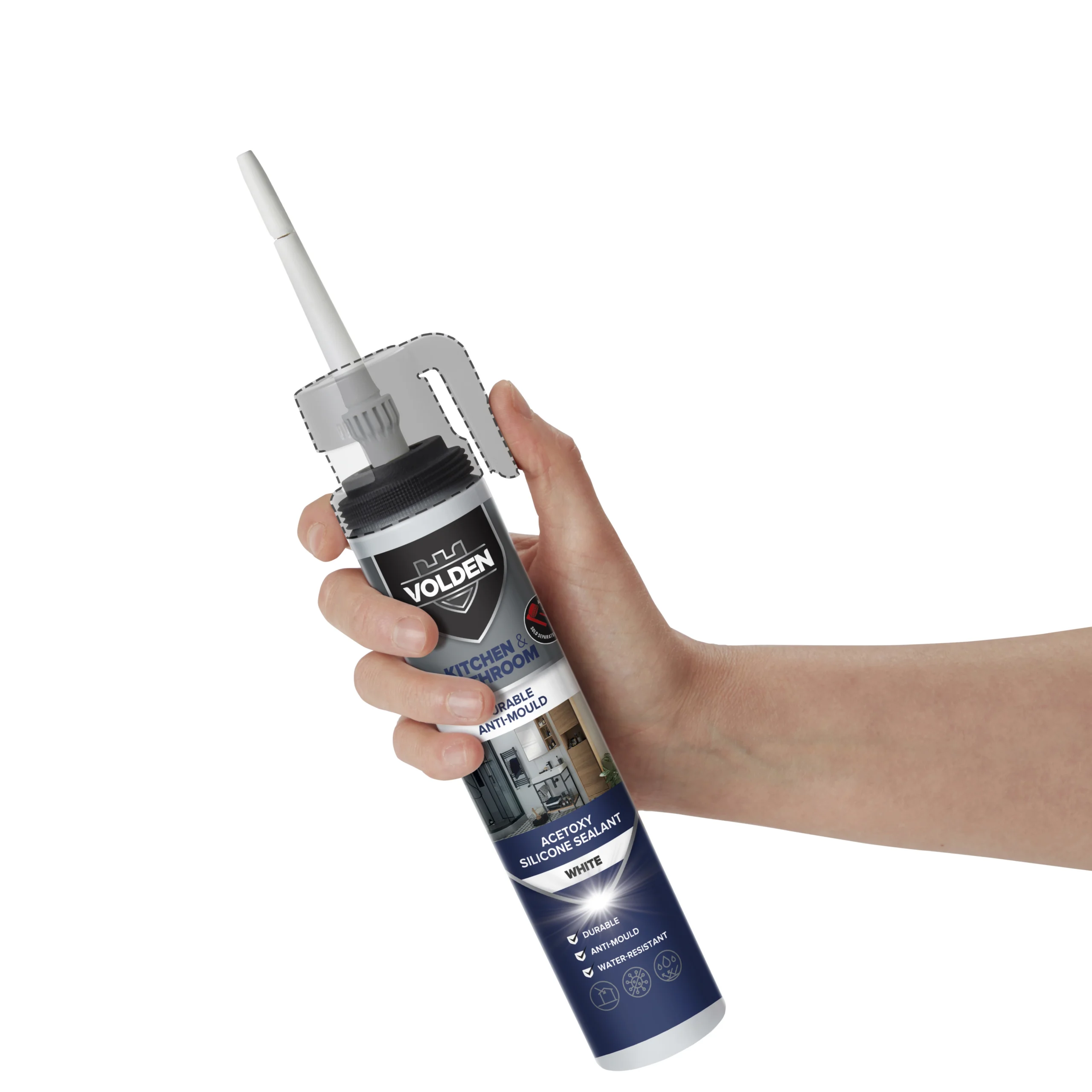 Volden White Bathroom & kitchen Sanitary sealant, 200ml Volden White Bathroom & Kitchen Sanitary Sealant, 200ml -Home Paint Store volden white bathroom kitchen sanitary sealant 200ml5059340043944 01c scaled