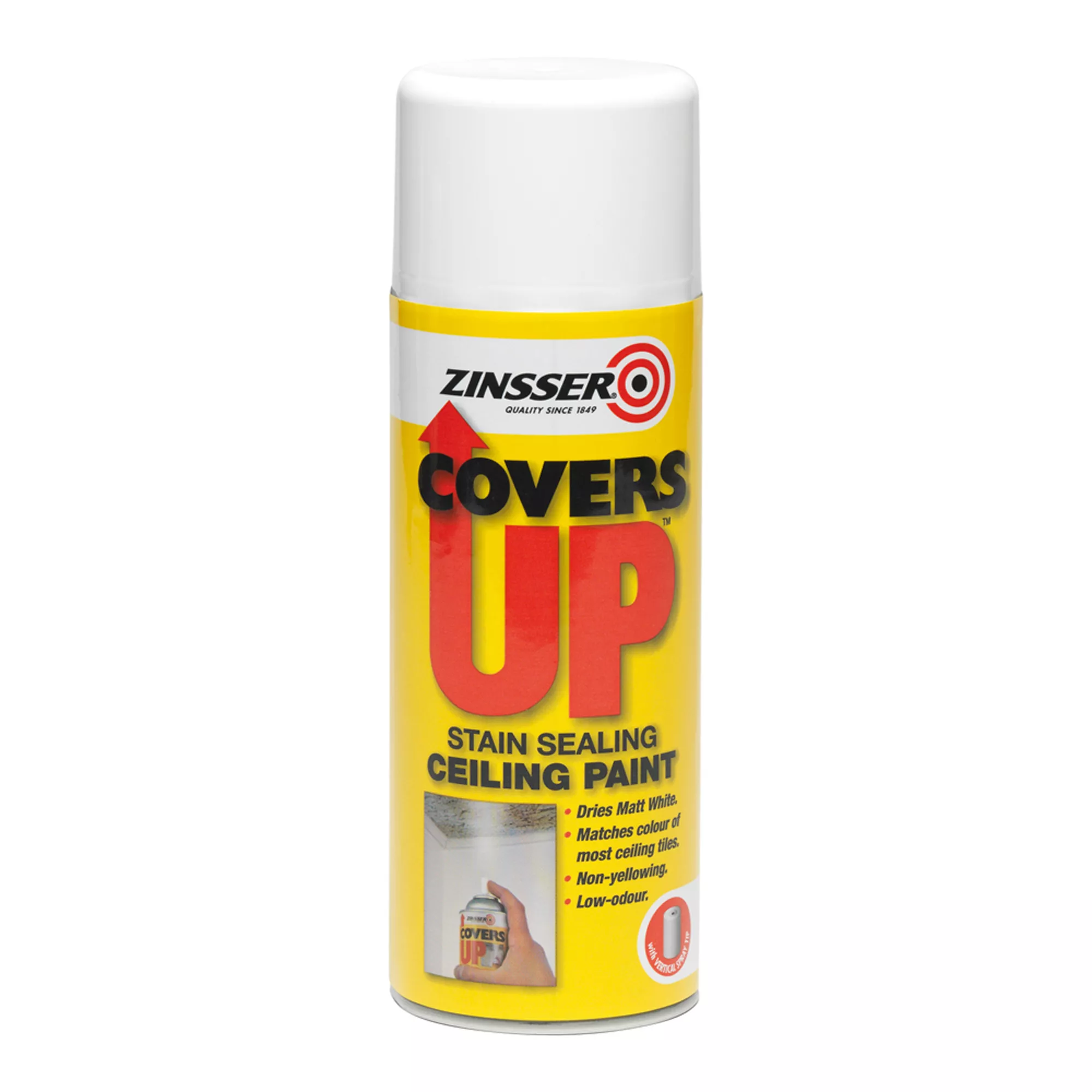 Zinsser Covers up White Matt Sealer Spray paint, 400ml Zinsser Covers Up White Matt Sealer Spray Paint, 400ml -Home Paint Store zinsser covers up white matt sealer spray paint 400ml5037898610481 01c BQ